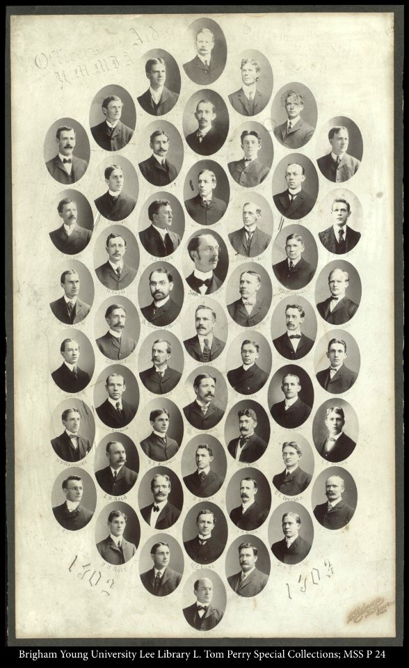 Officers & Aids Y.M.M.I.A. 1902 & 1903. (C.R. Savage Label)