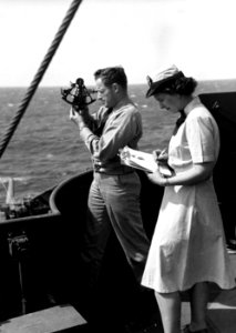 Officers aboard USS General Omar Bundy (AP-152), 25 June 1945 (80-G-330773)