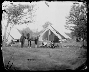 Officers and horse - NARA - 524478