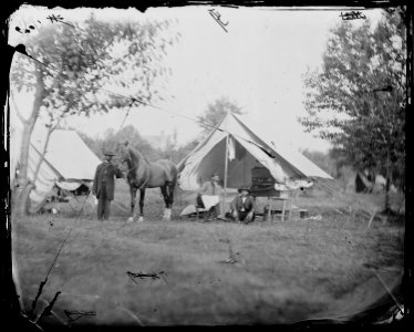 Officers and horse - NARA - 524478