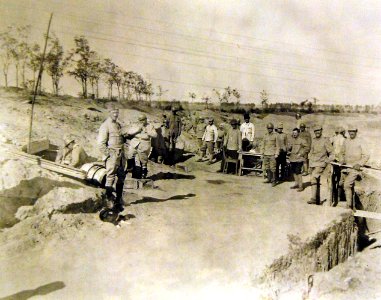 Officers and men at second line of trenches, 1918 (30954227692)