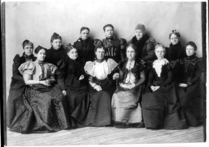 Officers of the Mothers' Congress, Feb. 7, 1897, Wash., D.C. Phoebe Apperson Hearst, 3rd from right, 1st row - Letitia Green Stevenson, wife of Vice President Adlai Stevenson, 2nd from left, LCCN2001703907