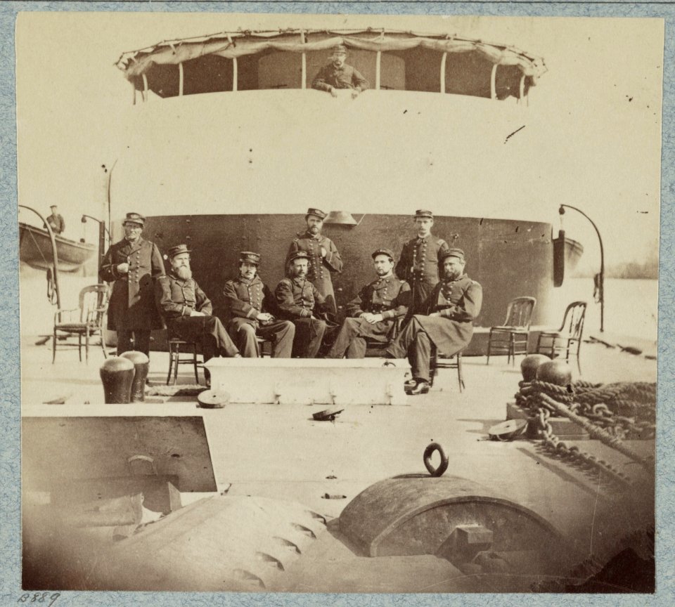 Officers on deck of monitor Saugus, James River, Virginia LCCN2013646165