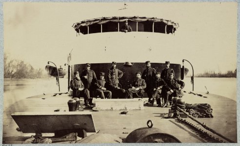 Officers on deck of the monitor Saugus, James River, Va LCCN2013647377