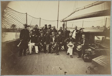 Officers on deck of U.S.S. Mendota, James River, Va LCCN2013647372