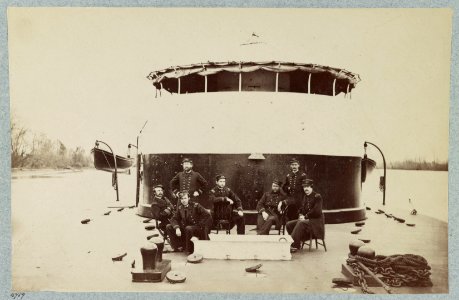 Officers on deck of the monitor Saugus, James River, Va LCCN2013647385