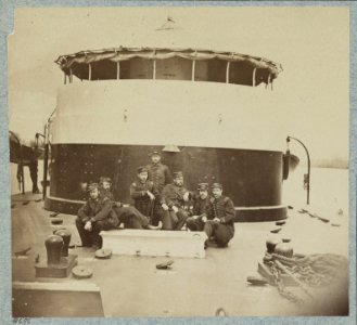 Officers on deck of monitor Saugus, James River, Virginia LCCN2013646164