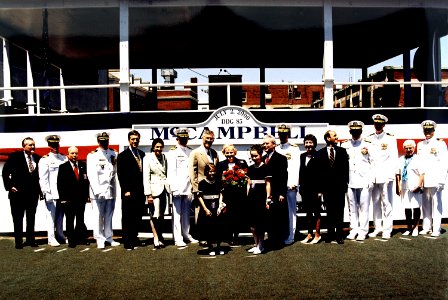 Official christening party for the launching of the Arleigh Burke Block IIA Aegis Class Guided Missile Destroyer USS MCCAMPBELL
