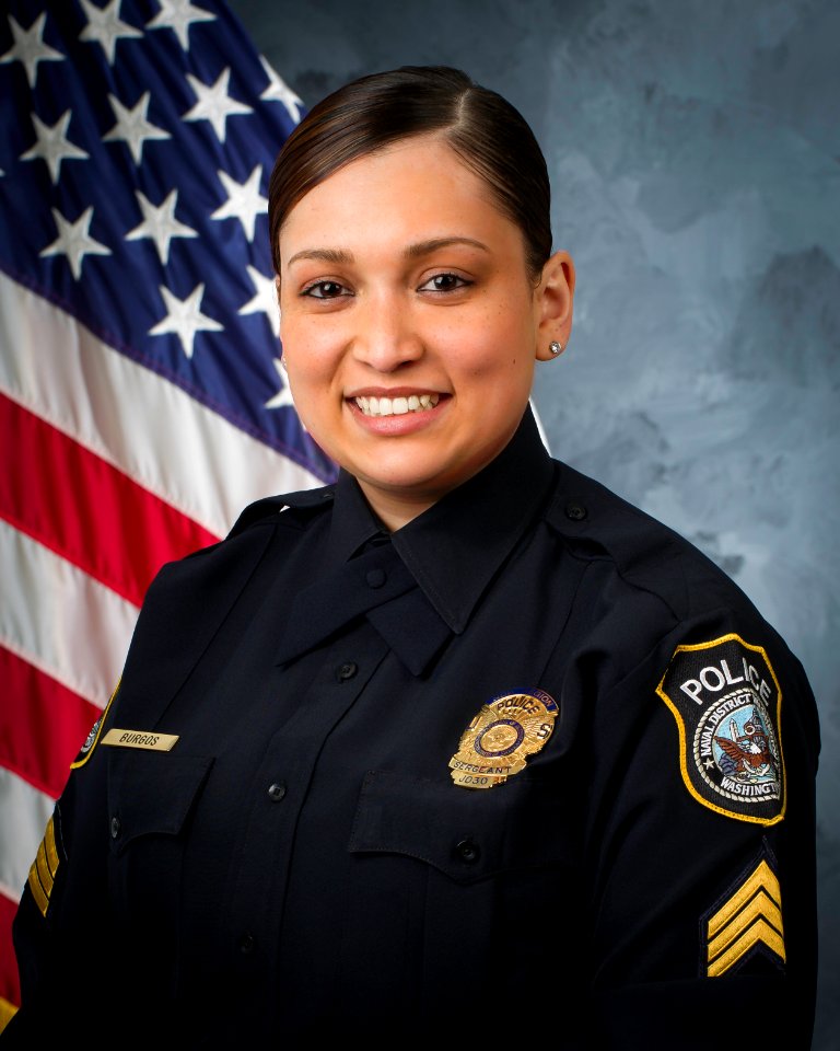 Official portrait, Sgt. Bianca Burgos, Joint Base Anacostia-Bolling Police 150313-N-WY366-001