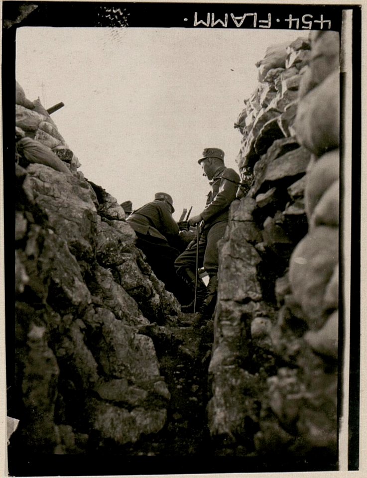 Offiziere bei der Beobachtung am Monte Sabotino (Am Kamm) (BildID 15732691)