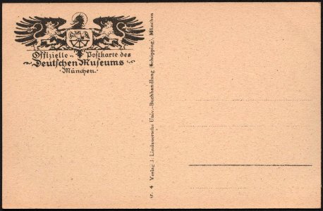Offizielle Postkarte des Deutschen Museums - back
