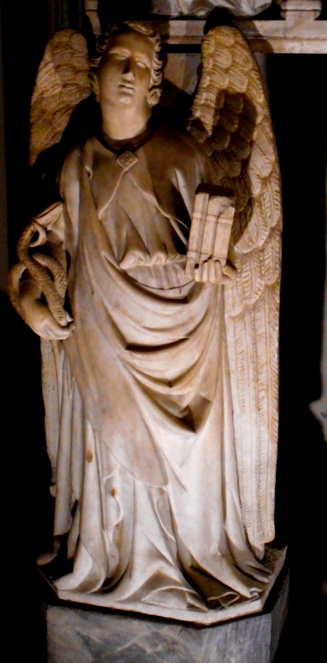 Prudence - Detail of the sepulchre (1325-1326) of Mary of Hungary (†1323, Queen of Naples between 1285 and 1309) by Tino di Camaino (Siena, about 1285-Naples, about 1337) - Donnaregina Vecchia Church-Museum in Naples (29880660877)