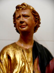 Saint John the Evangelist - wooden sculpture (1414-1415) by Domenico di Niccolò - Museo dell'Opera del Duomo at Siena (44697531371)