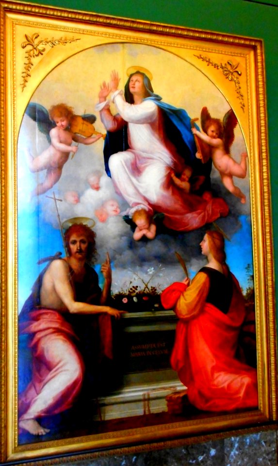 The Assumption of the Virgin Mary with Saint John the Baptist and Saint Catherine of Alexandria (1516) by Baccio Della Porta, called Frà Bartolomeo Della Porta (Florence 1472 1475-1517) - Capodimonte Museum in Naples (43098345370)