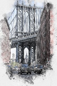 Manhattan bridge skyline travel photo