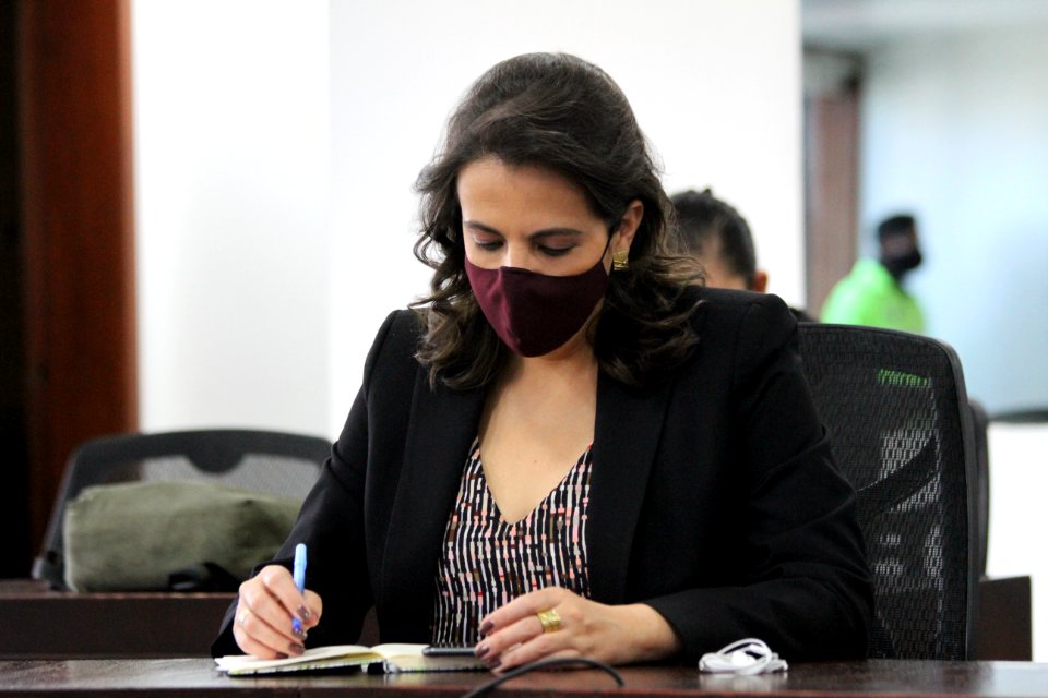 La ministra de Gobierno, María Paula Romo, en videoconferencia con el Mando Policial, se realizó la presentación de los nuevos comandantes de la Policía, de las zonas y subzonas del país. 13.10.2020 (50471825571)