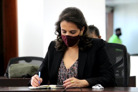 La ministra de Gobierno, María Paula Romo, en videoconferencia con el Mando Policial, se realizó la presentación de los nuevos comandantes de la Policía, de las zonas y subzonas del país. 13.10.2020 (50471825571)