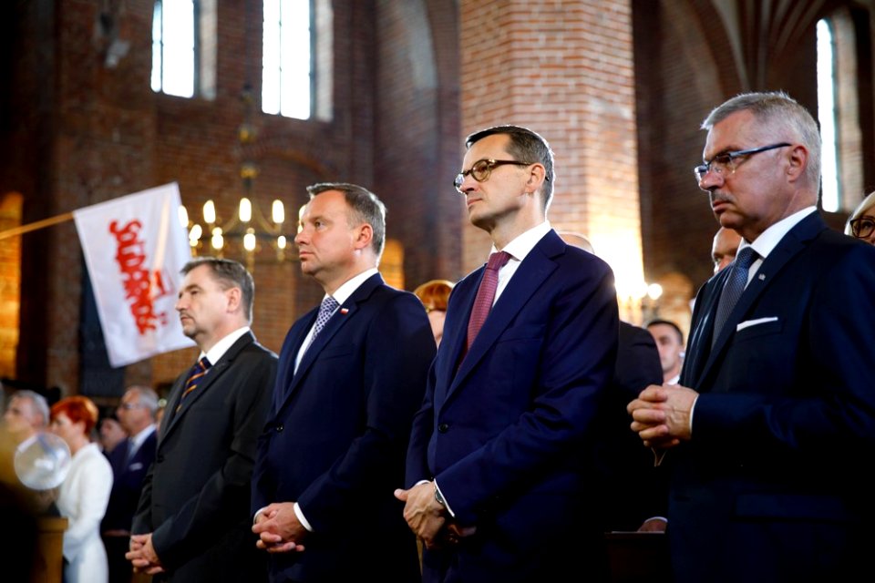 Andrzej Duda, Mateusz Morawiecki, Piotr Duda Obchody 38 rocznicy strajków 1980