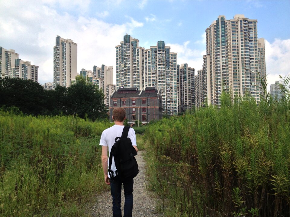 Walking tshirt backpack photo