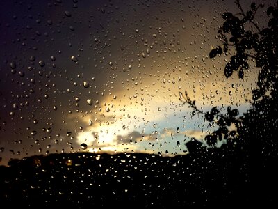 Window water rain drops photo