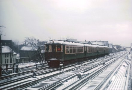 Chicago Transit Authority Evanston Express with 4000 series cars at Clark Junction near the Belmont Station, Chicago, IL on February 2, 1968. (22395367476)