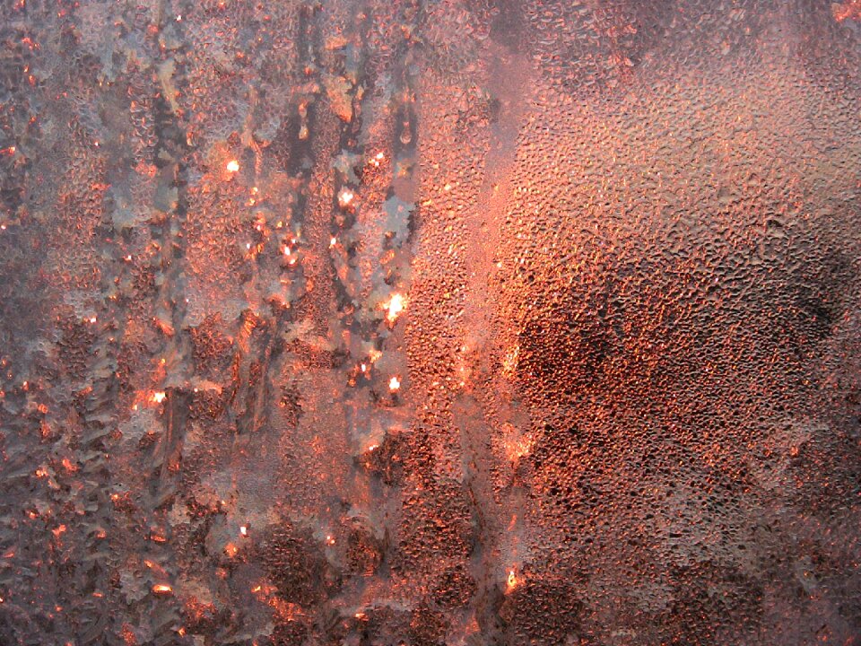 Glass ice pattern frozen