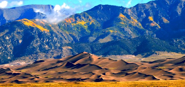 Colorful Aspens above Star Dune (29569545760)