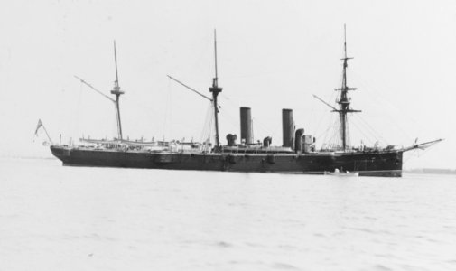 Cruiser HMS Phaeton (1883) launched 1883, was a Leander-class protected cruiser. (49683485352)