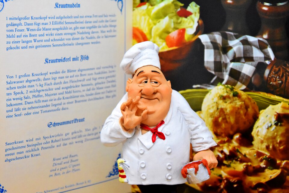 Preparation chef's hat cookbook