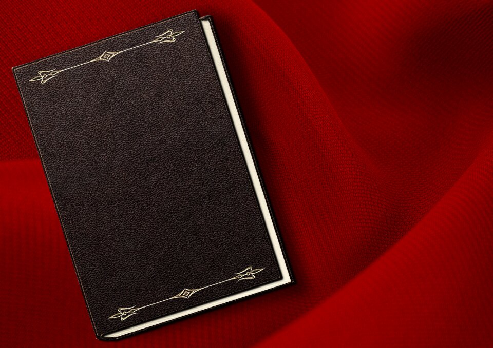 Embossed empty book cover