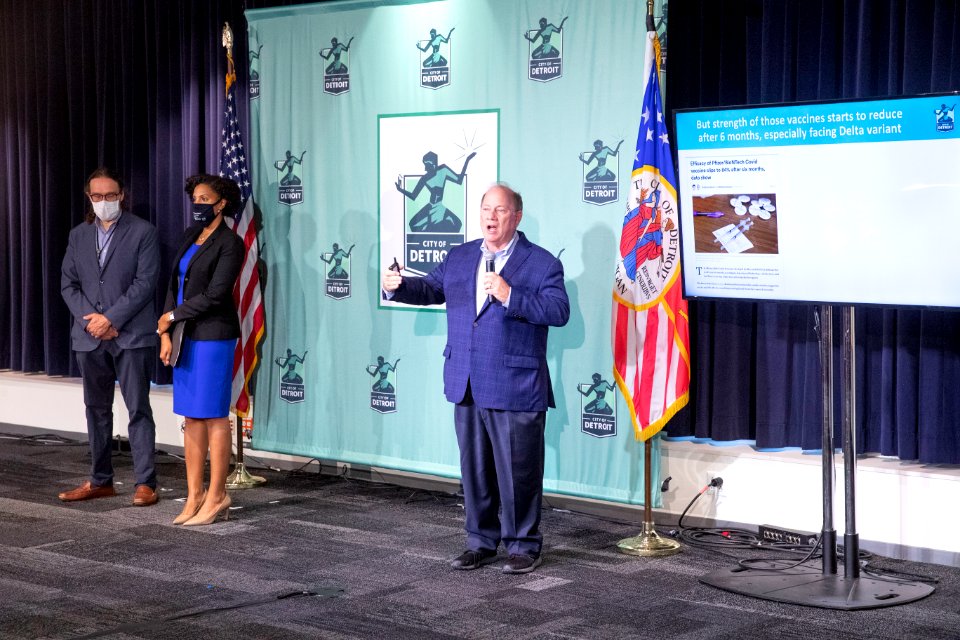 Dugganannouncing COVID-19 booster shots, Julianna Smoot Chief Dev. fficer-0583 (51533642775)