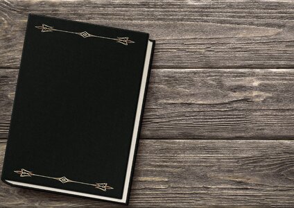 Embossed empty book cover photo