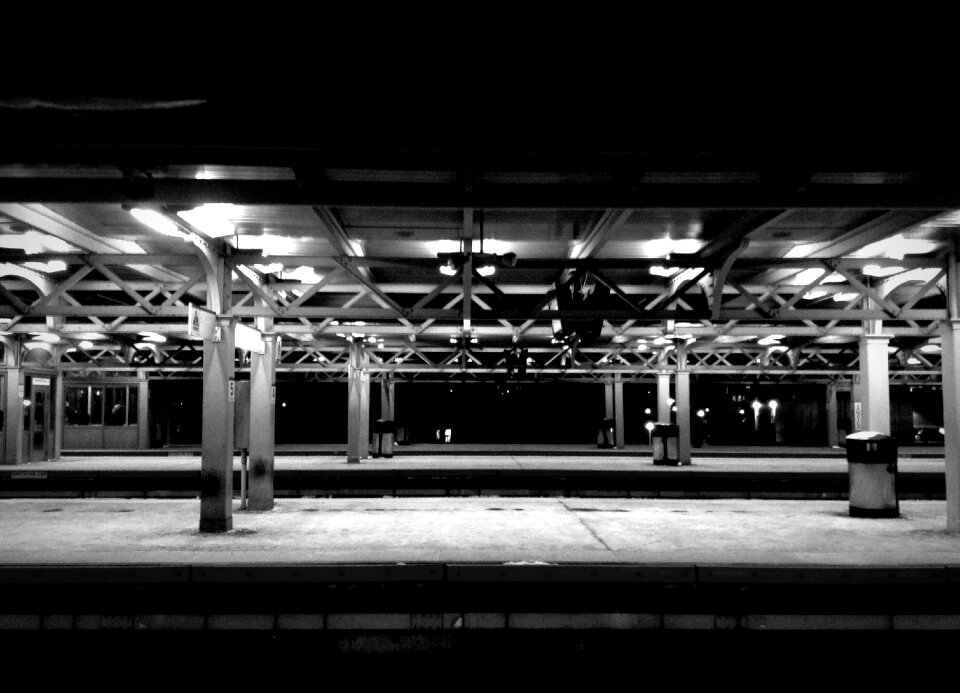 Black and white night black city