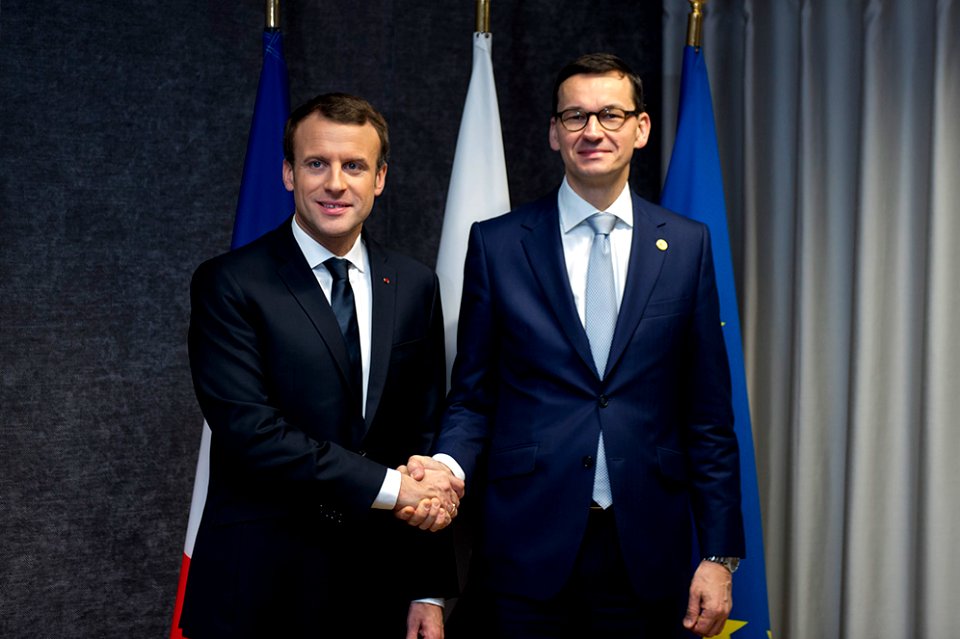 Emmanuel Macron i Mateusz Morawiecki