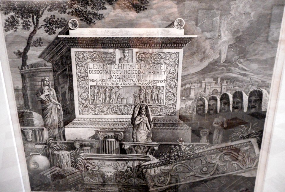 Etching Le antichità di Pompei by Luigi Rossini, Rome 1831 - Exhibition Herculaneum and Pompeii Vision of Discovery at the Archaeological Museum of Naples (44548438454)