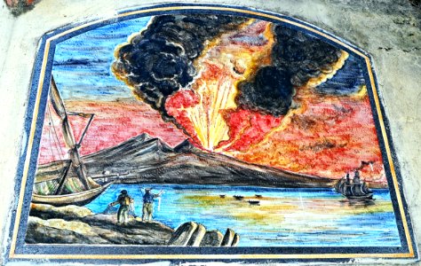 Erupting Vesuvius - modern ceramic in Naples (28133775856)