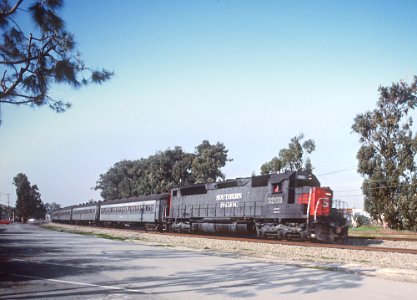 Four Trains Departing Millbrae with SP Power, January 1985 -- 6 Photos (30964016031)