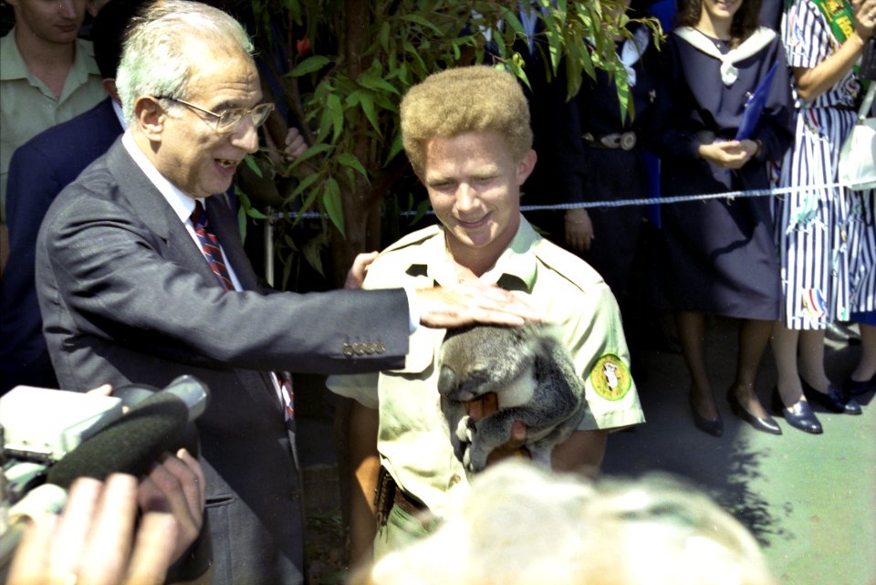 Francesco Cossiga, Italian Prime Minister, Expo 88, Brisbane, October 1988 (14994069125)