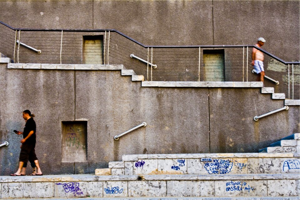 Stairs graffiti people