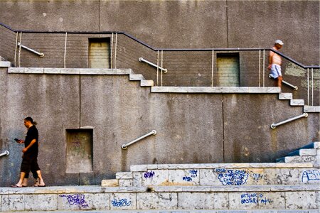 Stairs graffiti people