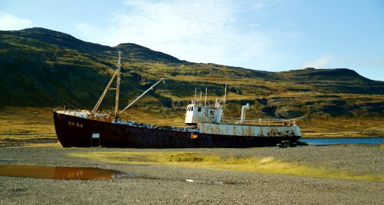 Garoar BA 64 the Oldest Steel Ship in Iceland. Built in Norway 1912 and Beached in the Skapadalur Valley, Iceland 1981 (48751313616)