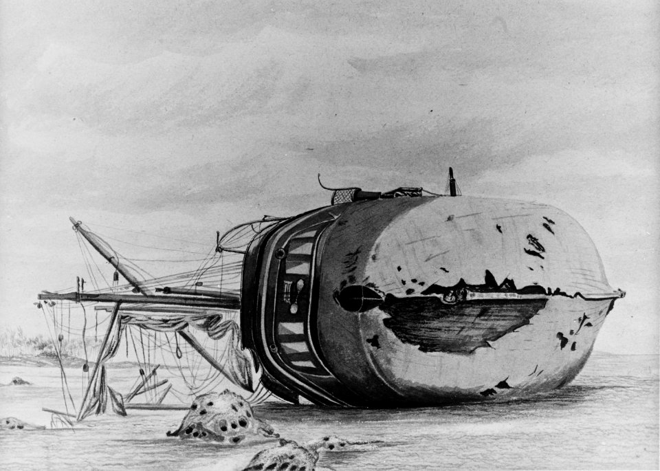 German gunboat Adler as she was after the storm at Apia Samoa, 15-16 March 1889. (50344866953)