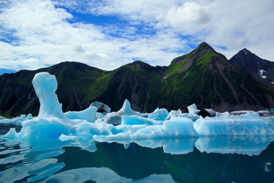 Glacier Features Icebergs, Bear Glacier (32617635125)