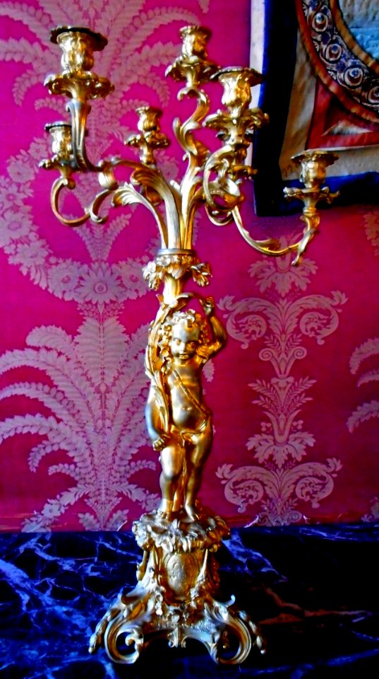 Gilded bronze candlestick (19th century) - Royal Palace in Naples (44034407835)