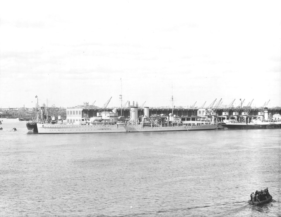 Heavy Cruiser HMS Exeter (38) At Montevideo Uruguay in 1934. (51147275865)
