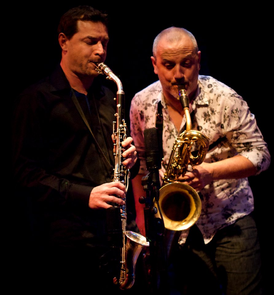 Henri Texier Hope Quartet, 30 november 2013 BIM Amsterdam - Sébastien Texier & François Corneloup (51229008132)