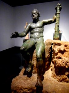 Hercules Epitrapezios (=on table) from Pompeii - bronze 1st century AD from the original by Lysippus (4th century BC) - Exhibition Hero up July 31, 2018 at Archaeological Museum of Naples photo
