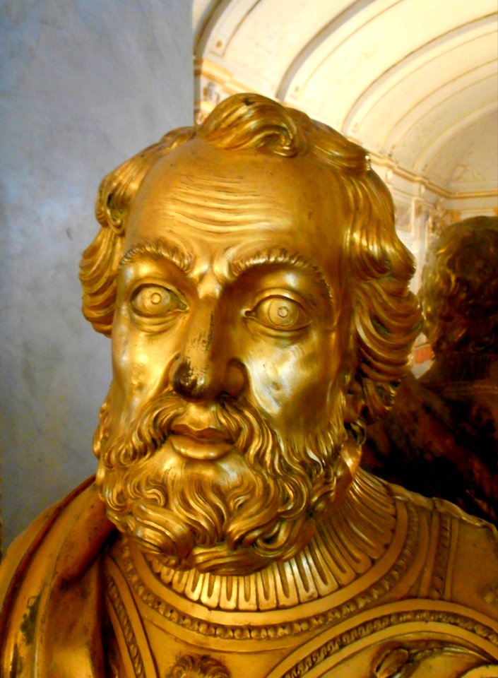 Hernàn Cortés (Medellín 1485-Castilleja de la Cuesta 1547) - bronze and gilded bust by the Mexican artist Manuel Tolsà (1757-1816) - Villa Pignatelli Museum in Naples (45049327162)