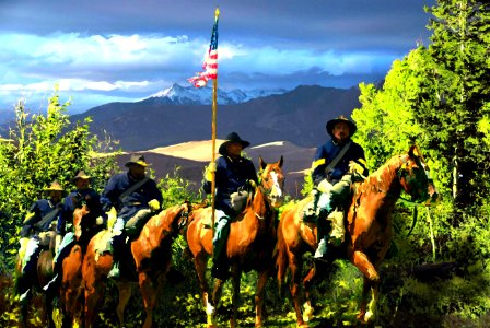Historical Illustration of Buffalo Soldiers on Mosca Pass Trail, Great Sand Dunes (26556119438)
