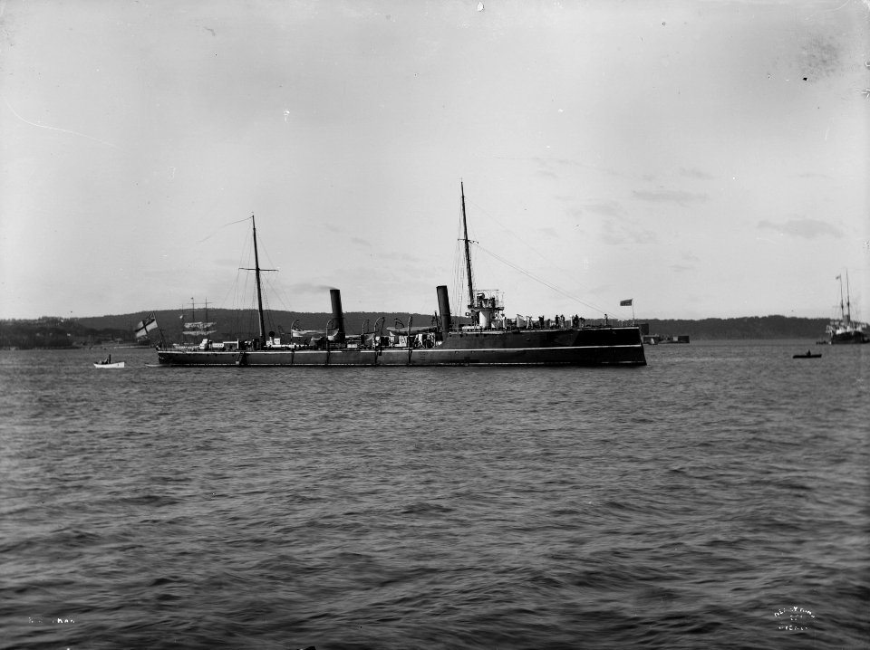 HMS Karrakatta at Sydney harbor in 1891. (51068091253)